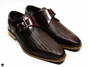 Single monk textured leather elite business shoes