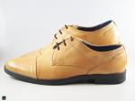 Men's formal leather light tan shoes - 4