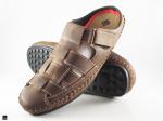 Brown semi-shoes leather sandals - 1