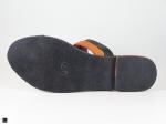 Black flowered toe ringed ladies slippers - 3