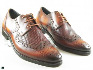 Patina finished derby tan With Diamond print