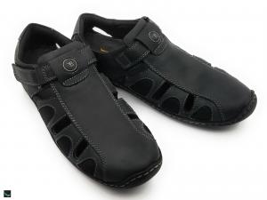 Mens slipper shoes In Black Oil-Pullup