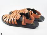 Leather Mesh sandals for men - 3