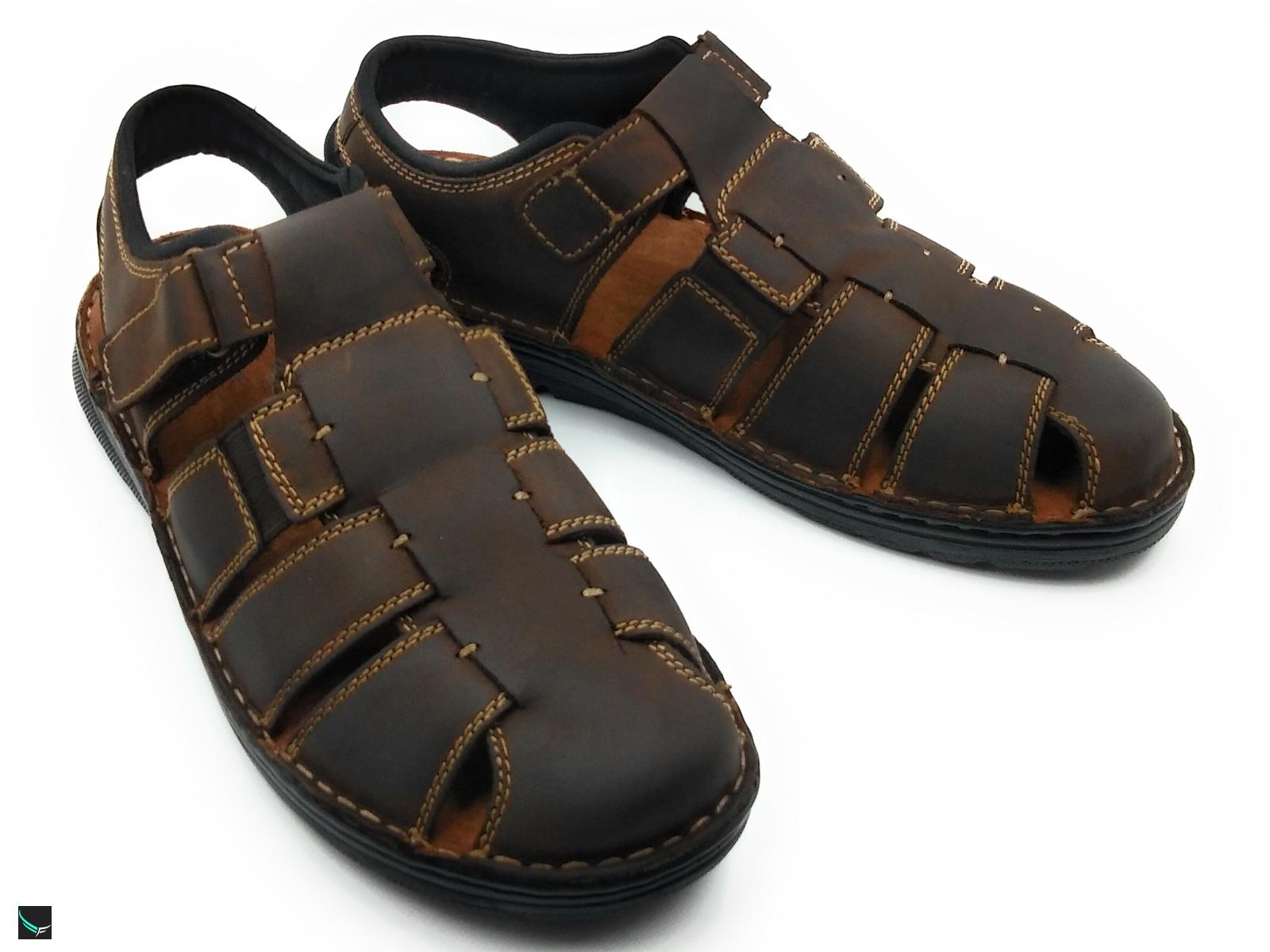 Closed Velcro Sandal With Ultra Soft Insole - 4175 - Leather ...