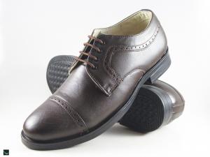 Brown leather office shoes for men