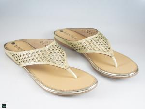 Women stone type sandals in Tan