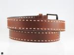 Durable brown leather belt - 2