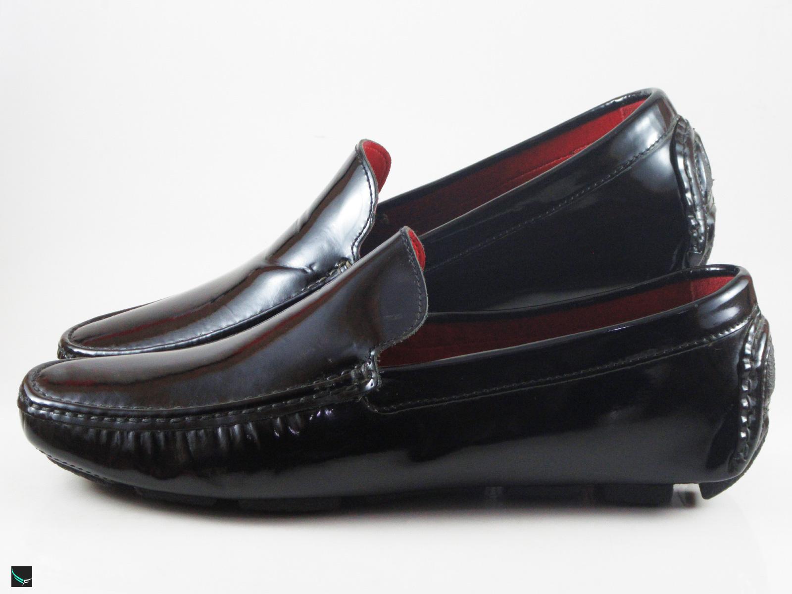 Men's Genuine Leather Shiny Black Loafers - 4047 - Leather Collections ...