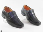 Black slip-on Shoes for kids in Genuine leather - 2