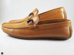 Stylish tan loafers with black buckle - 4
