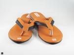 Ladies single strap durable tan slippers - 3