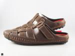 Brown semi-shoes leather sandals - 5