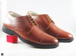 Tan leather office shoes for men - 2