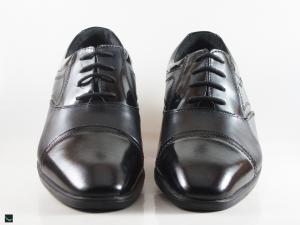 Foil leather black formal shoes