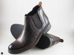 Men's leather brown trendy boots shoes - 4