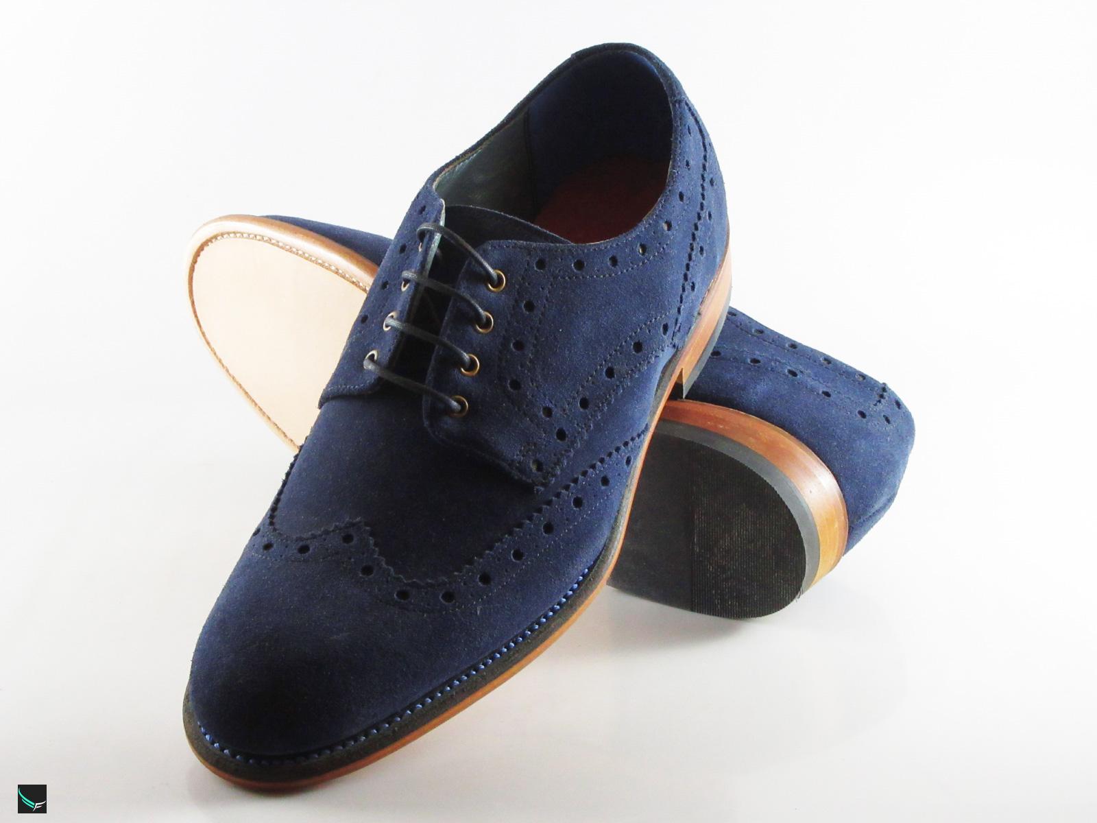 Men's Leather Blue Shoes - 3445 - Leather Collections On Frostfreak.com