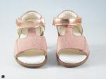 Nubuck printed sandals for kids in pink - 6