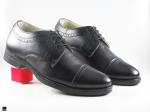 Black leather office shoes for men - 2