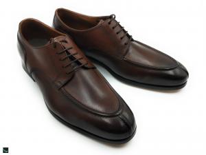 Choco Brown Premium Leather corded derby shoes.