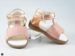 Nubuck printed sandals for kids in pink - 1