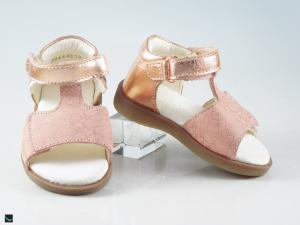 Nubuck printed sandals for kids in pink
