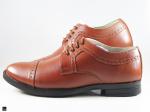 Tan leather office shoes for men - 4
