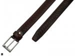 Woven Textured leather belt In brown - 3