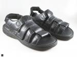 Black comfortable  slippers  in leathers - 1