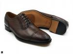 Choco Brown Premium Leather Oxford Toe Cap Brogues. - 1