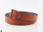 Tan ambur leather belt - 1