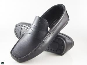 Black saddle driving shoes