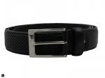 Fish Printed Leather Belt In Black - 2