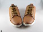 Men's brown leather sneakers - 4