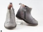 Nubuck shoes in grey with toe design - 1