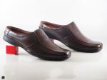 Open ankle brown semi-shoes - 4
