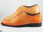 Men's attractive orange oxford leather shoes - 2