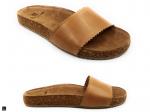 Smooth Leather slide in Tan - 3