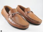 Stylish tan loafers with buckle - 1