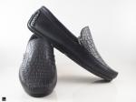 Classy crafted black driving wear with crocodile print - 4