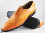 Men's attractive orange oxford leather shoes - 3