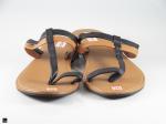 Black and brown toe ring ladies slippers - 3