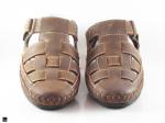 Brown semi-shoes leather sandals - 3