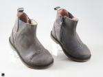 Nubuck shoes in grey with toe design - 5