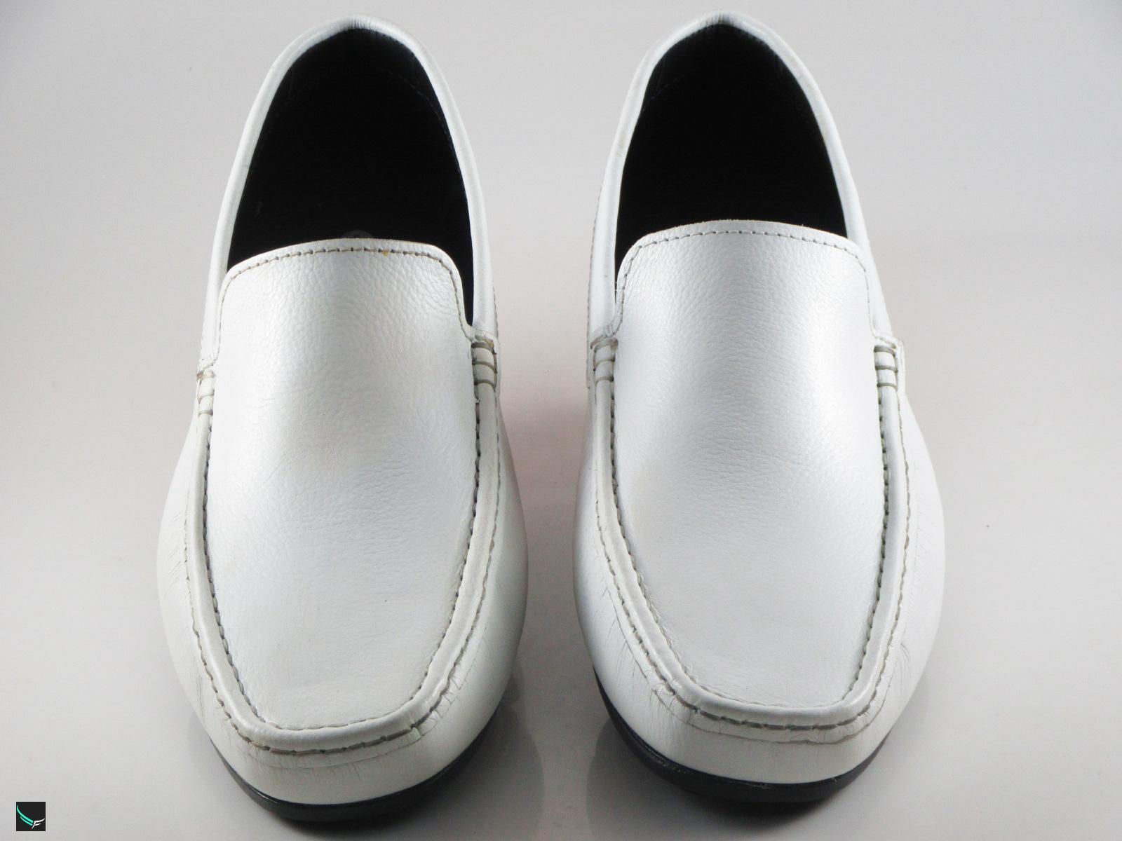 Men's Casual Leather Classic White Loafers - 3756 - Leather Collections ...