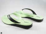 Leather slipper for ladies in green - 2