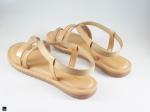 Tan Color Zigzag Design flat sandals - 2