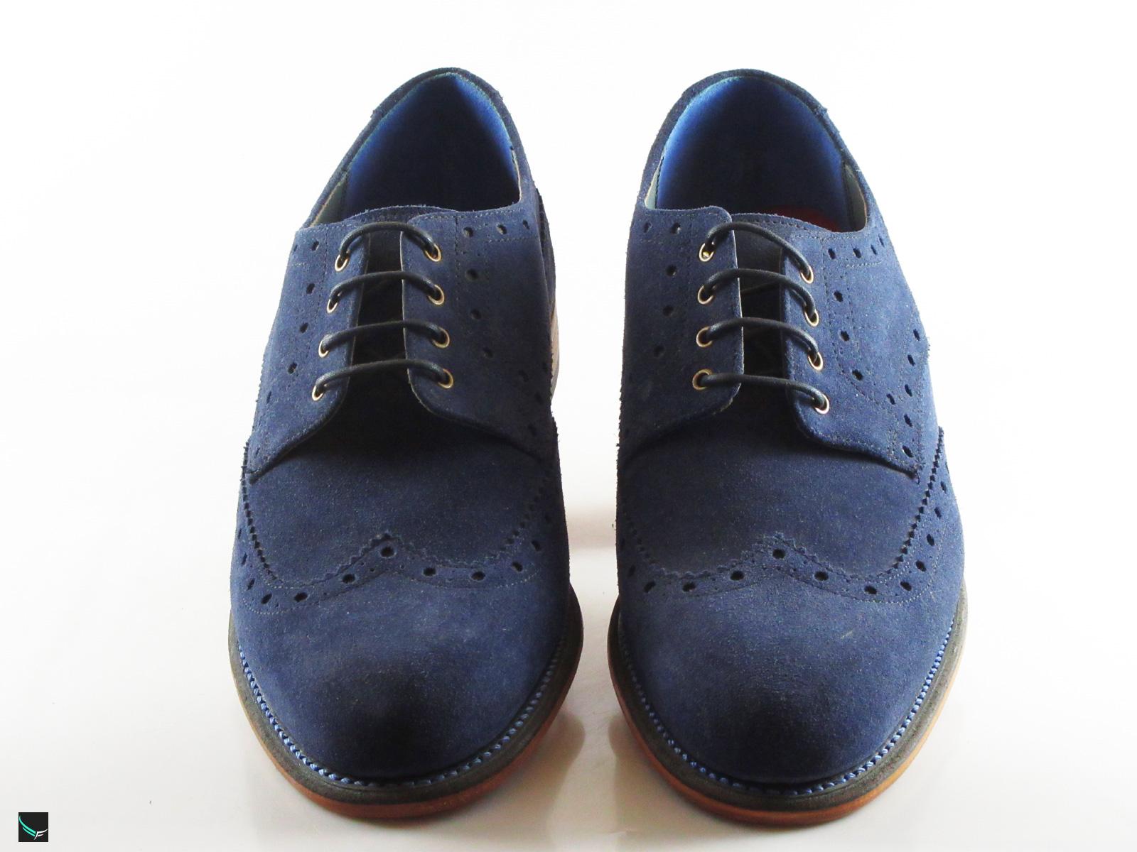 Men's Leather Blue Shoes - 3445 - Leather Collections On Frostfreak.com