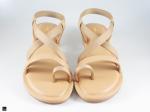 Tan Color Zigzag Design flat sandals - 4