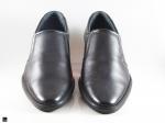 Pointed black leather office cut shoes for men - 3