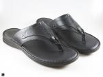Genuine Black leather chappal for mens - 1